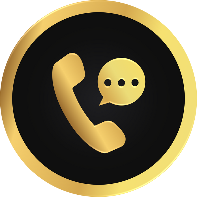 Gold Phone Call Icon